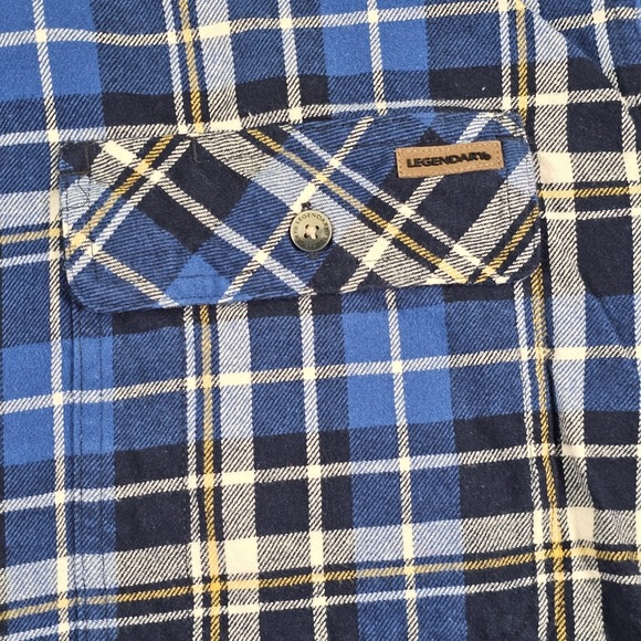 Legendary Whitetails Shirt Mens 3XL Blue Plaid Flannel Button Up Collar - Picture 6 of 12